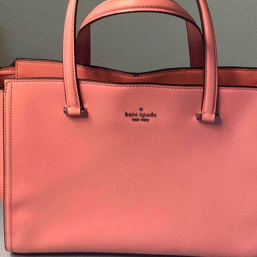 Salmon colored kate spade purse